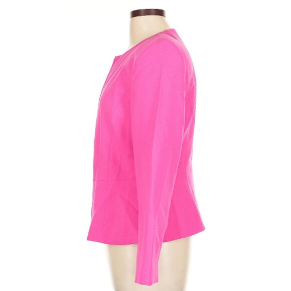 Tahari Francine Peplum Jacket in Hot Pink - Picture 3 of 5